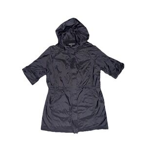 Anatomie Women's Merika Windbreaker Hood Adjustable Sleeve Jacket Blk Sz S NWOT
